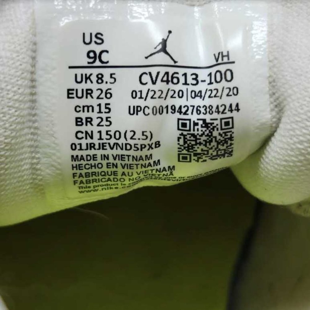 Toddler 9 Nike Air Jordan 1 kids retro mid edge glow sneakers CV4613-100 shoes - Picture 8 of 9